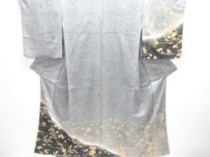 金彩梅笹に秋草模様訪問着